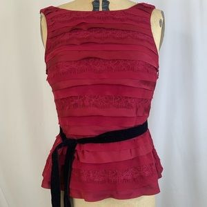 WHITE HOUSE BLACK MARKET RED BLOUSE